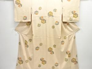 亀甲に草花模様小紋着物